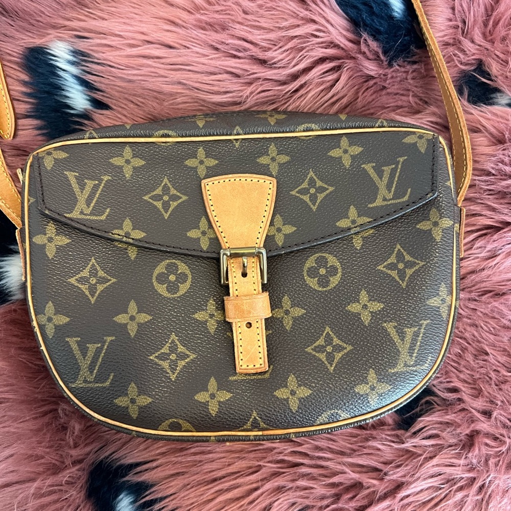 Louis Vuitton Tan Monogram Crossbody Bag with Gold Hardware
